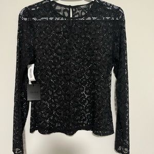 Talula Black Lace Long Sleeve Shirt NWT
